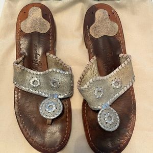 Silver glitter jack Rogers